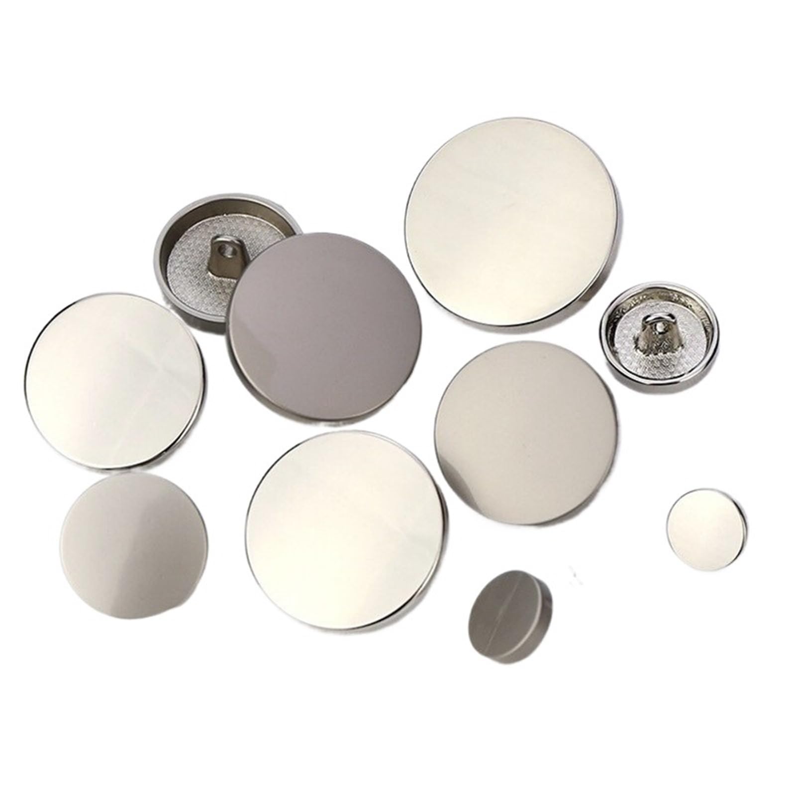 Lot de 30 boutons de chemise coupe-vent pour femme - 10/15/20/25 mm - Argenté - 25 mm