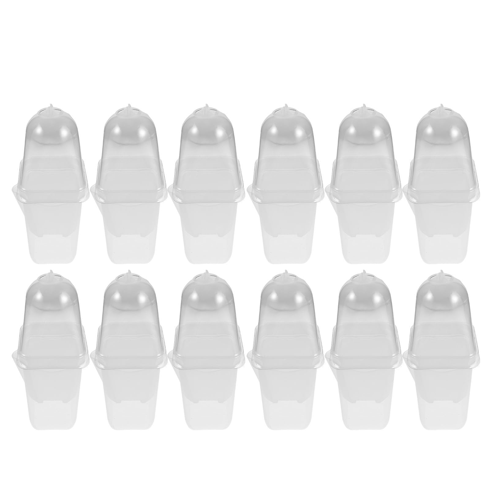 Lot de 12 Pots Transparents pour Semis et Succulentes avec Système D'arrosage Automatique, Dôme D'humidité et Réservoir Inférieur en Plastique pour Usage Domestique