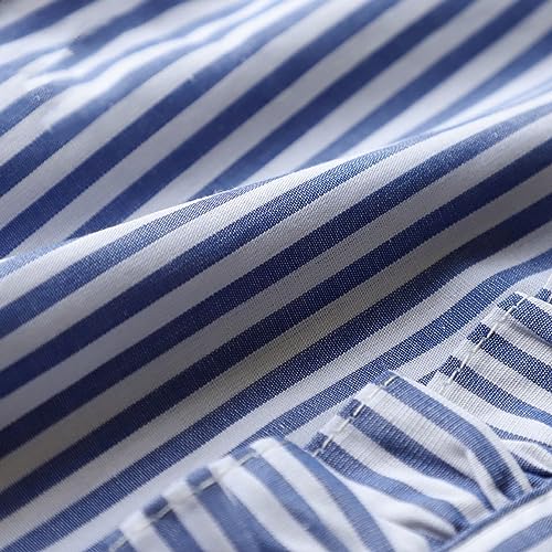 Image of GUZOSJO Blue Striped Detachable Collar Shirt,Dickey Half Blouse False Collar for Lady Girls Men