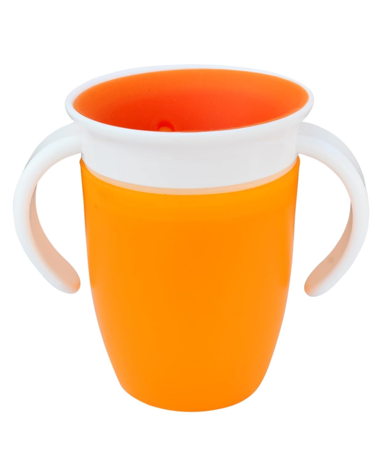 JKMD Baby Silicone Training Cup with Dual Handles | Toddler Learning Drinking Cup | BPA Free Soft Weaning Cup | Spill-Resistant Open Cup for 6+ Months | Orange-image-24