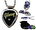 PickBay Guitar Pick Holder Pendant Necklace (CHROME Stainless Steel) & FENDER Guitar Pick Set (Authentic & Original)