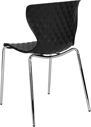 Miniatura 14 de Flash Furniture Lowell Silla apilable de plástico negro con diseño contemporáneo Negro -,Verde (Citrus Green),Gris,Naranja,Púrpura,Blanco,Rojo