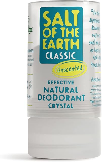 Salt of the Earth Natural Deodorant Crystal Classic. This Crystal Deodorant is Effective, Fragrance Free, Vegan and Suitable for Women, Men, and Kids 90g