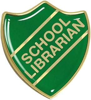 Capricornone School Librarian Gel Domed School Shield Badge (Green)