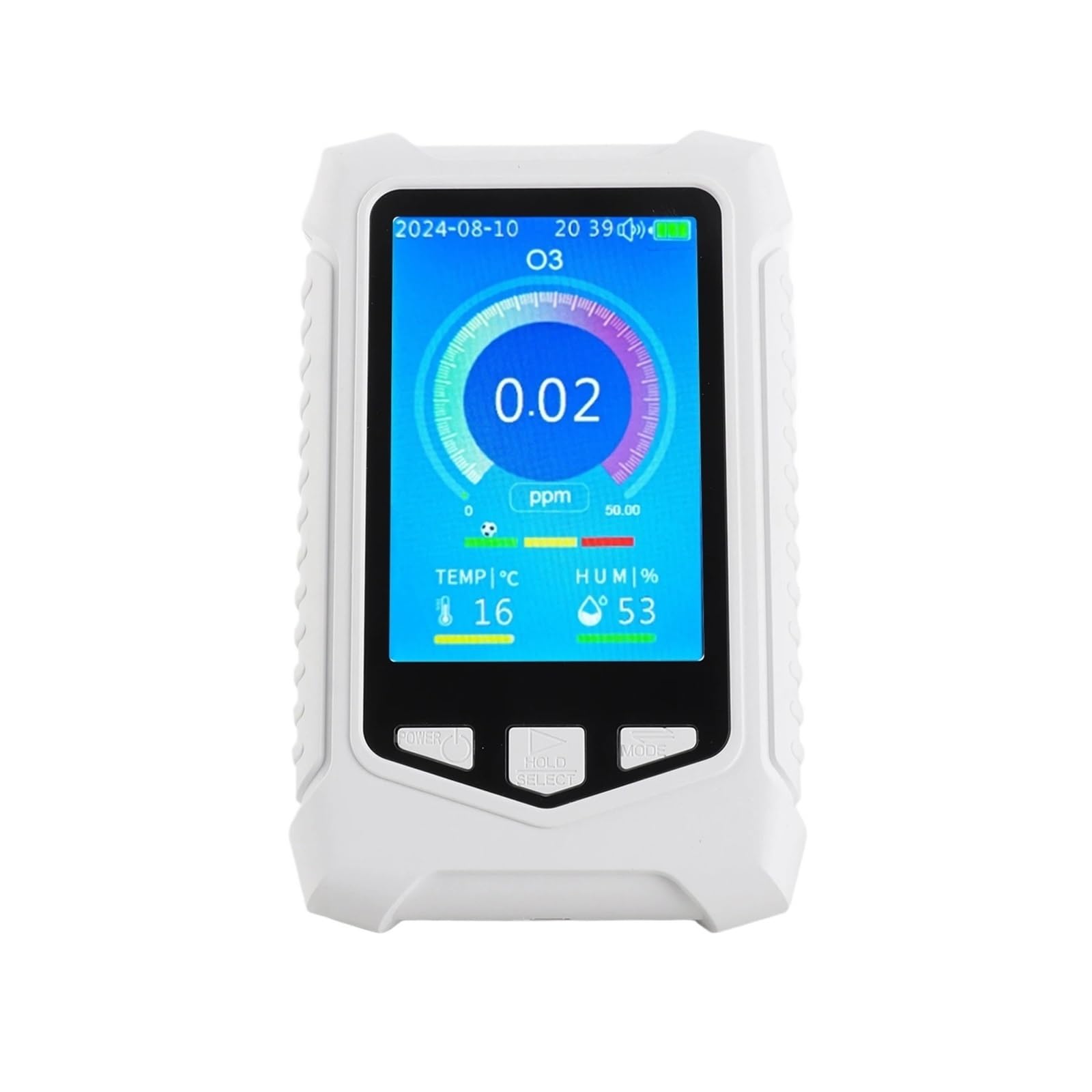 Qlnzagvfrde One Color Air Quality Monitor, Air Ozone Meter Detector Handheld Air Quality Pollution Monitor Analyzer For Testing
