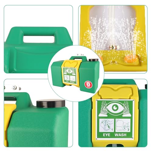 Image of Portable Eyewash Station - Eye Wash Station with Ansi Certified OSHA-Approved, Wall Mount Eye Washing Station with Dual Spray (8gallon)