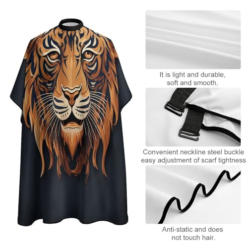 Capa para corte de cabello con logo tigre, ajuste cuello miniatura 4