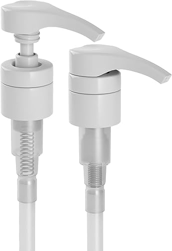 Miniatura 1 de 2 tapas de repuesto universales blancas para bombas de mano dispensador de champú y acondicionador con tubo extra grande se adapta a recipientes de