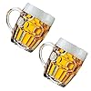 Classic Beer Pint Style Mugs Glass Pot Old Pub Bar Style Tankard Handle Stein Dimple (2) #1