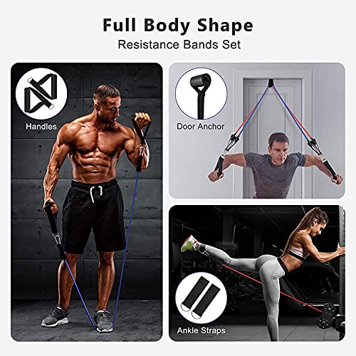 Fashnex Resistance Bands Set for Exercise, Stretching and Workout Toning Tube Kit with Foam Handles, Door Anchor, Ankle Strap and Carry Bag for Men, Women (Image - 6)