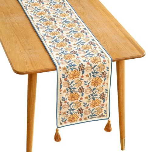 ISAENNE Designer Vintage Printed Table Runner,87"x12"