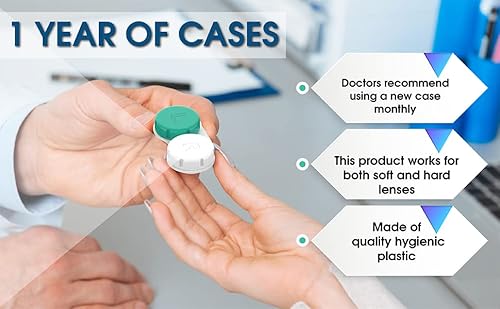 image for Axim USA Contact Lens Cases 12 Pack. One Year Bulk Supply. Protect You