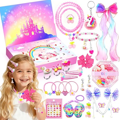 Ligtmor Adventskalender 2025 mädchen Adventskalender kosmetik Teenager Mädchen adventskalender schminke wie ohrringe haarschmuck für Kin Überraschungsgeschenke für Töchter und Enkelinnen