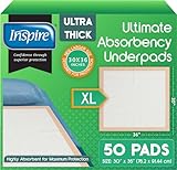 Inspire Super and Ultra Absorbent Disposable Bed Pads (30' X 36' Pack of 50)