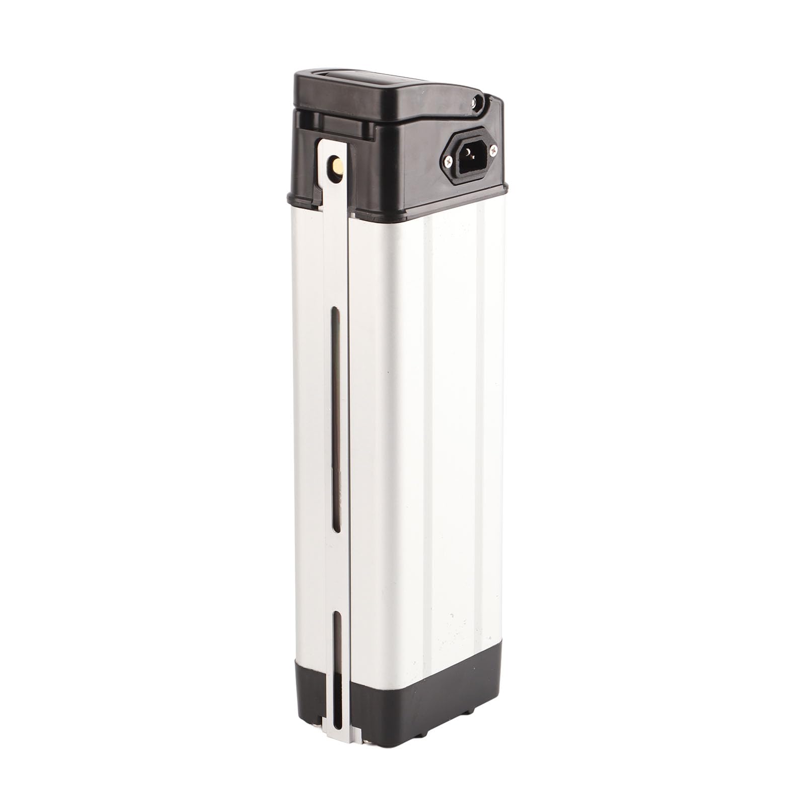Boîte de rangement pour batteries de vélo électrique, boîtier de batterie au lithium durable avec prise de charge, idéal pour vélos électriques 36 V/48 V, construction en alliage d'aluminium
