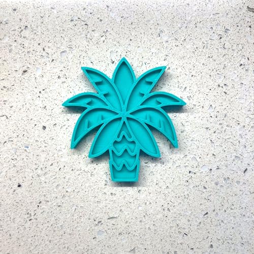 Hurma Palmiye Ağacı Kurabiye Kalıbı ve Damga Seti, Ramazan Ayı, Tropikal ve Çöl Temalı, Şeker Hamuru ve Kil Şekillendirici (4 cm)