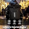 Lekeinchi Rolltop Rucksack Wasserdicht für Damen & Herren, Großer Laptop Rucksack mit Computerfach für 17 Zoll Laptop, Elegant Reiserucksack Daypack für Reisen, Radfahren, Uni Schule--Schwarz #5