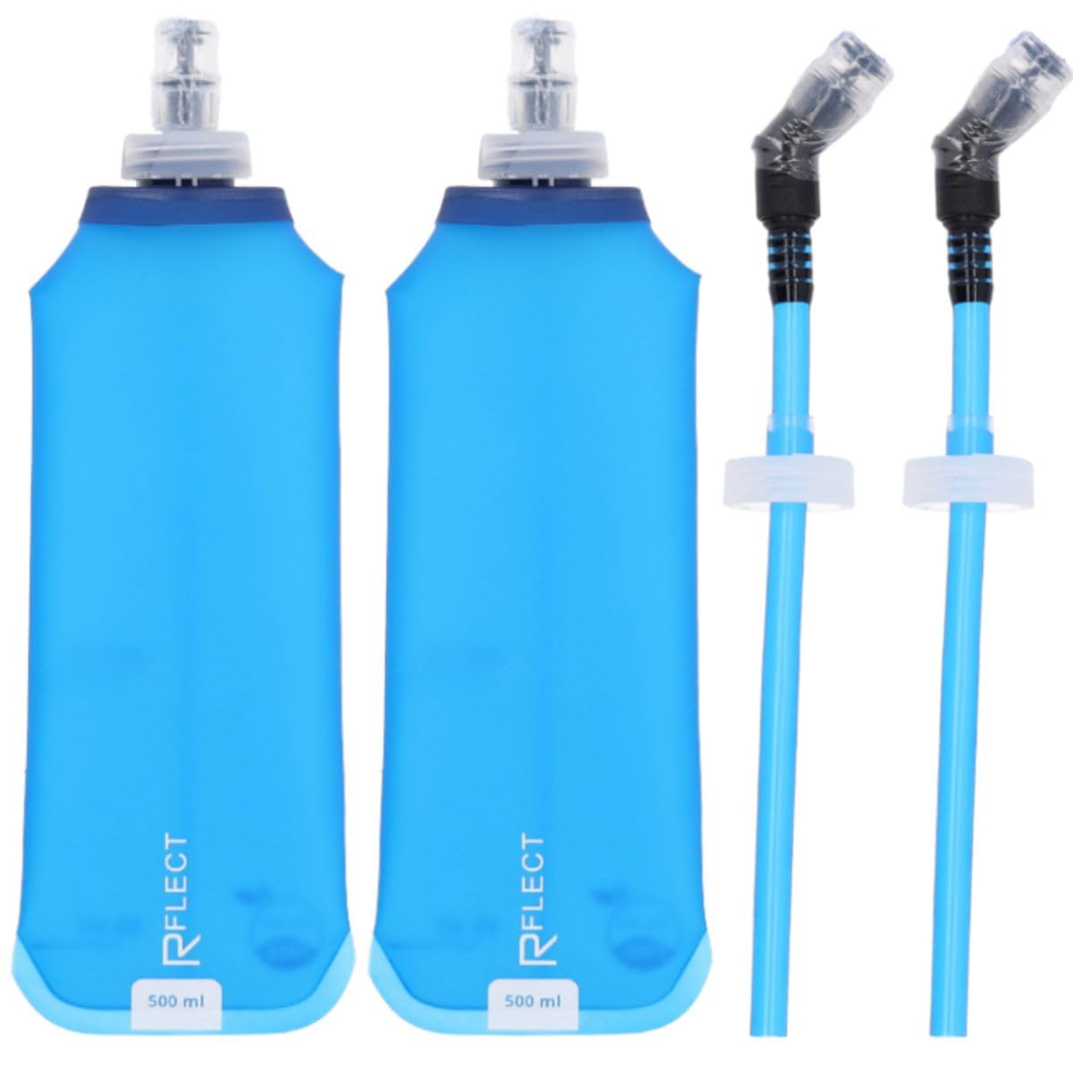 Flasque hydratation trail running R-FLECT gourdes souples multisport 500 ml avec pailles