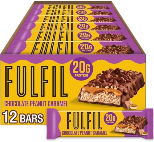 FULFIL Chocolate Peanut Caramel Protein Bars, 20g Protein, 12 ct | 20g Protei...