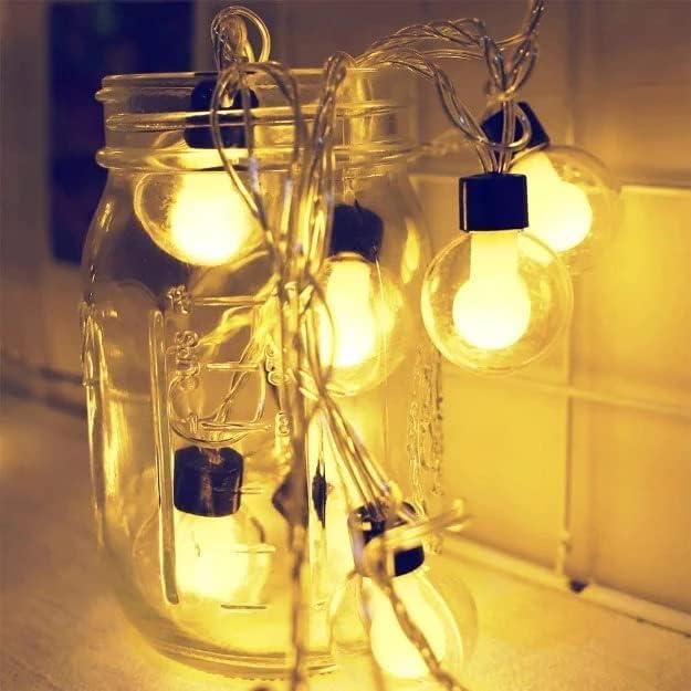 Image of MoonlitDreams Double Glass Led Bulb Lights for Decoration - 14ft, 14 Led Ball Light for Decorations, String Lights for Home Decoration, Lights for Ganpati Decoration At Home