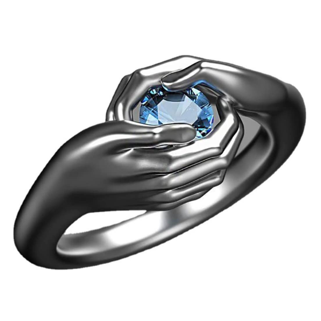 Jewelgenics Hug Ring with Blue Stone Silver Delicate Rings for Women & Girls (Pcs) (B0C3QZGZM8) Amazon Price History, Amazon Price Tracker