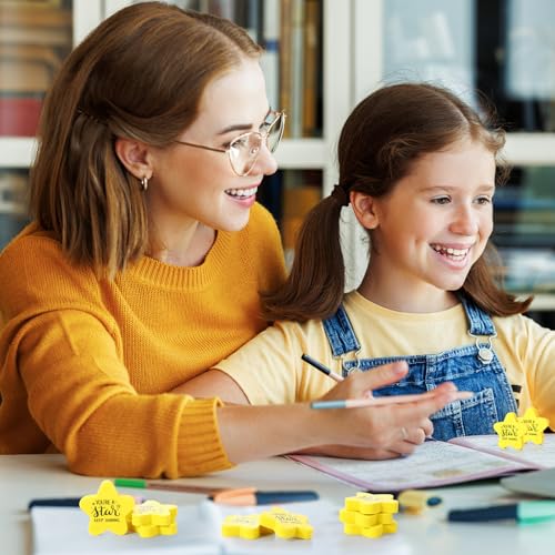 Spakon 50 peças de borrachas inspiradoras de estrelas para crianças, borrachas de estrelas fofas de