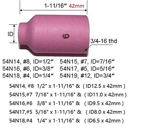 Riverweld Tig Gas Lens Collet Body Consumables Kit Fit Qq300 Pta Db Sr Wp 17 18 26 Tig Welding Torch 51Pcs #TOP6