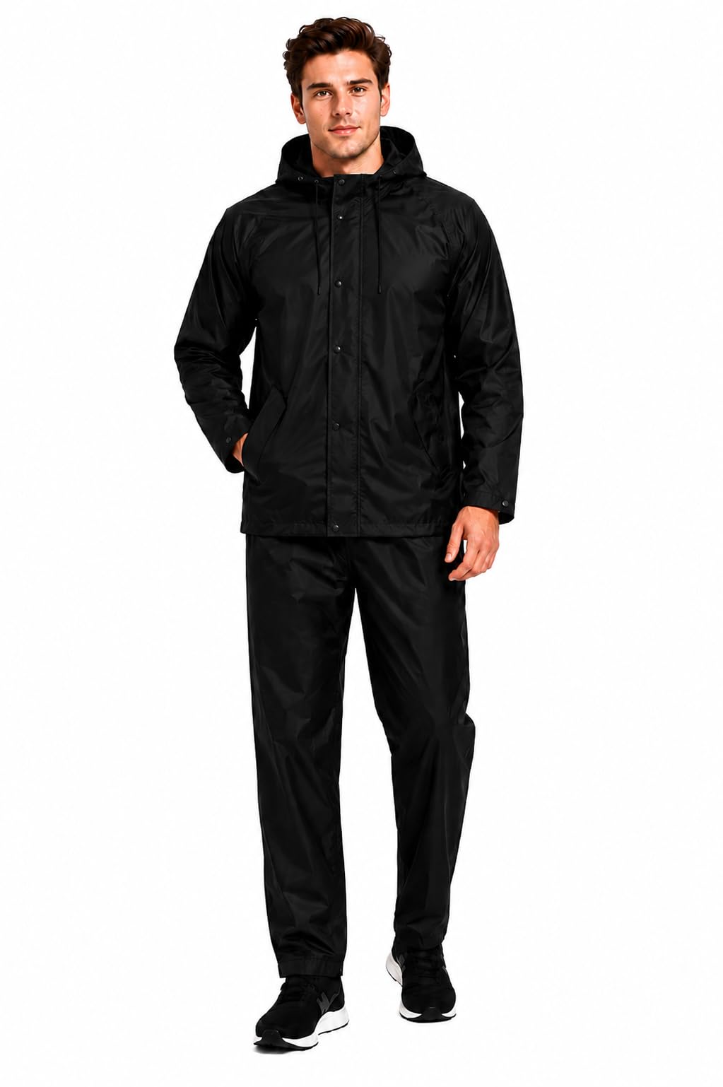 nx Men's 100% Waterproof Rain Suit - 3 Years Warranty - Reversible Double Layer Hooded Jacket with Pants, Inner Mobile Pocket, Storage Bag-image-22