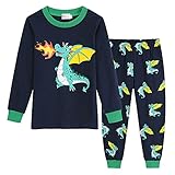 TOKYMOON Schlafanzug Jungen Lang Pyjama Dinosaurier Zweiteiliger Schlafanzüge Kinder Baumwolle Nachtwäsche für Baby Jungen Schlafanzug Dinosaurier Langarm Zweiteilig Pyjama Set