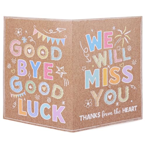 Large Farewell Greeting Best Wishes Card, 15.75x10.63 Inch Colorful Jumbo We Will Miss You Good Bye Card with Gold Envelope Goodbye Good Luck Suitable for Colleague Teacher Going Away Big