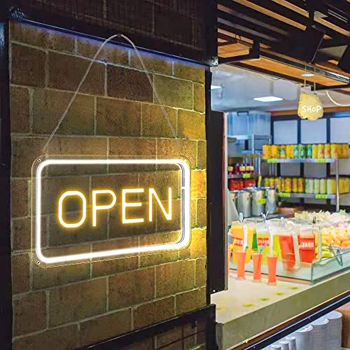 Open Signs For Business, Led Neon Open Sign, 16"X 9" Ultra Bright Electric Light Up Open Signs With On/Off Switch Adapter For Bars, Stores, Coffee Shop, Hotel, Window, Outdoor Etc. #TOP4