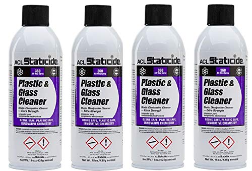 ACL Staticide 8670 Plastic and Glass Cleaner, Aerosol, 15 oz. (4)