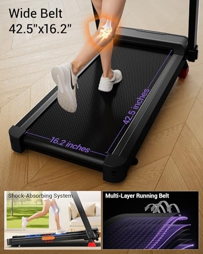 Image of CURSOR Treadmills for Home with 0% /20% Auto /Manual Incline, 300 /400lb Capacity & 8.7MPH Compact Folding Treadmill 3.0 /3.5HP Brushless, 42.5 inch *16.1 inch Running Area & Shock Absorption for Running /Walking