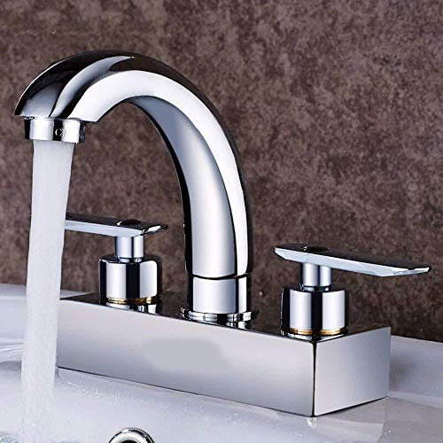 Grifo de lavabo de lujo europeo fácil de limpiar grifo del fregadero del baño válvula de mezcla de cobre de doble orificio grifo caliente y frío grifo del fregadero de la cocina