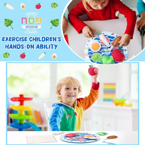 Shappy Passover Seder Plate Set - Soft Deluxe 9 Pcs Plate with Felt Accessories for Kids - Educational Fun Passover Gifts for Party Supplies - Thumbnail 6