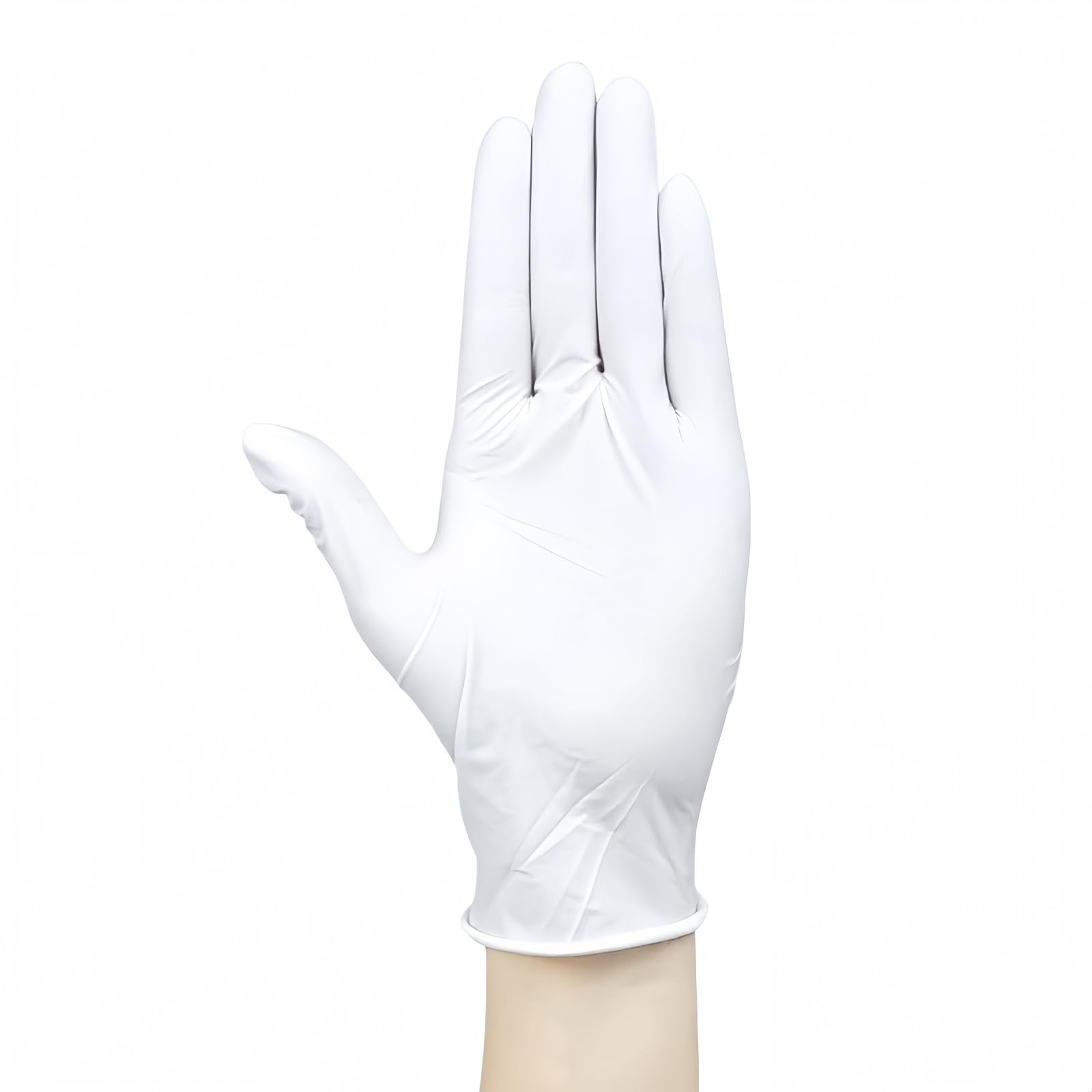 Gants en nitrile noirs - Gants de cuisine en caoutchouc noirs - Convient pour les cuisines, les salons de coiffure et les studios de tatouage (boîte de 100, blanc L)