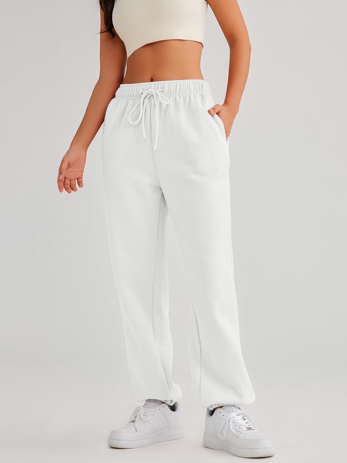 AUTOMET Women's Casual Baggy Fleece Sweatpants - Image 2