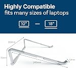 MMOBIEL Support d'ordinateur portable pliable – Riser 10 à 18 pouces - Support pour ordinateur portable ventilé Universel - Support pour Bureau Compatible avec MacBook, Cahier, ASUS, Acer et plus encore - Aluminium