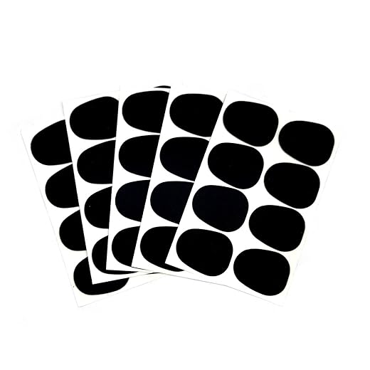 BlingKingdom 40pcs 0.8mm Mouthpiece Cushions Alto Tenor Saxophone Adhesive Clarinet Mouthpiece Patches Strong Oval Mouthpiece Patches Pads Mouthpiece Pads for Beginners Musicians (Black)