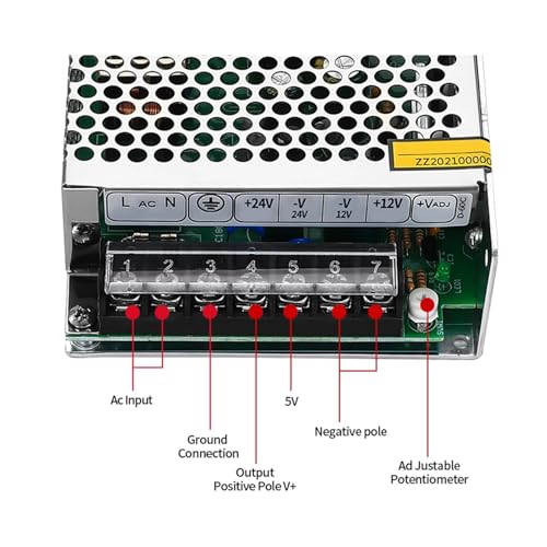 Alimentation double sortie 60W 12V 24V D-60C avec interrupteur intégré