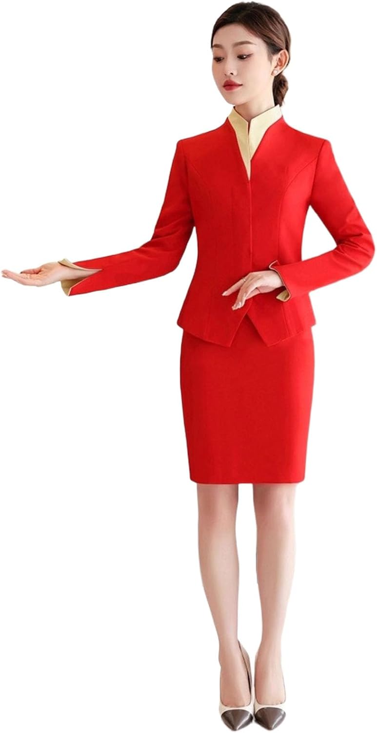 Women's Spring Tapered Waist Uniform Suit Set Office Workwear
