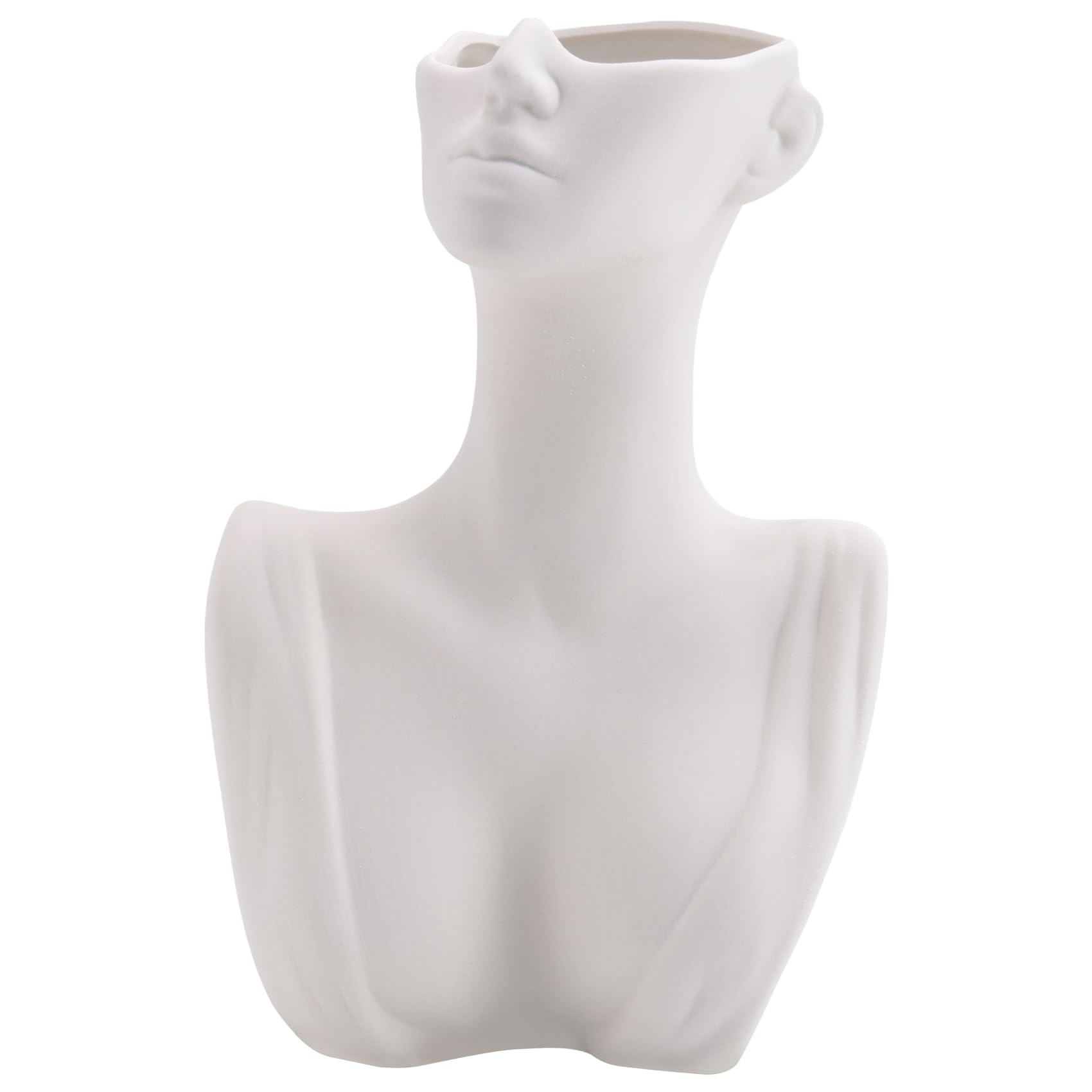 Gokoti Kreative menschliche Kopf Gesicht Blumen Porträt Vase Dekorative nordische Blumen Topf Ornament Keramik Statue Zuhause