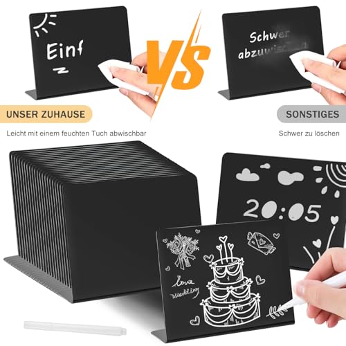 Kreidetafel Klein Umweltfreundlich Buffet Schilder Iebensmittelechtem Tafel zum Beschriften 20stk Preisschilder Aufsteller 10x7.5cm Abwischbare für Restaurant Café Hochzeit Party Bäckerei