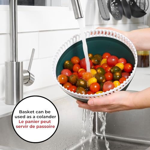 Starfrit Collapsible Salad Spinner 3L Capacity - Compact Storage - Basket Doubles as Colander - Bowl Can Be Used For Serving by Starfrit - Image 5