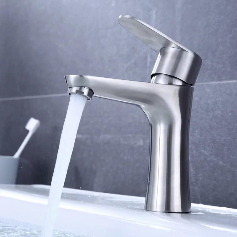 Lavabo en acier inoxydable vasque à poser avec robinet chaud et froid - 4