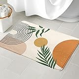 Woodiggie Boho Bathroom Rugs Non-Slip Cute Bath Mat, Soft Machine Washable Abstract Farmhouse Bath M