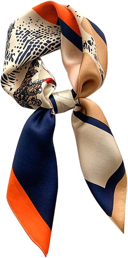 100% Pure Mulberry Silk Square Scarf 27"'x27"-70CM Head Scarf for Women Natural Silk Neckerchief Printed Headscarf