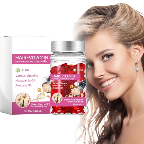 Hair Vitamine Sérum Capsule,Capsule de Sérum Vitaminée pour Cheveux,Capsules de Sérum Nourrissant,Nutrition des Cheveux Secs et Abîmés,Capsules D'huile Capillaire Leave-on,Vitamines A,C,E et B5