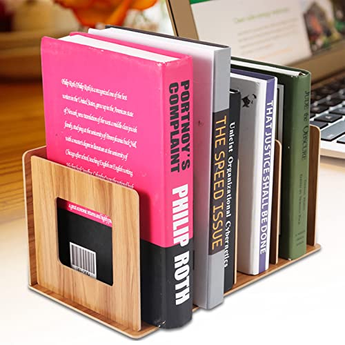 Yosoo Wooden Diy Desktop Bookshelf Rack Books Dvd Storage Magazine Holder, Desktop Bookshelf For Students Kids Adult(Cherry Wood) Magazine Holder Desk Bookshelf #TOP4