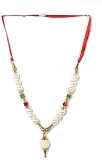 ASHIRWAD 12 inches Artificial Flowers Garlands, Beads Ribbon, Small Big Idol Statue Mala, Indian Pooja Diwali Puja Items, Krishna Decor (12 inches GL-31)